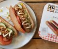 Gezonde hotdogs Vegetarische Slager Bratwurst